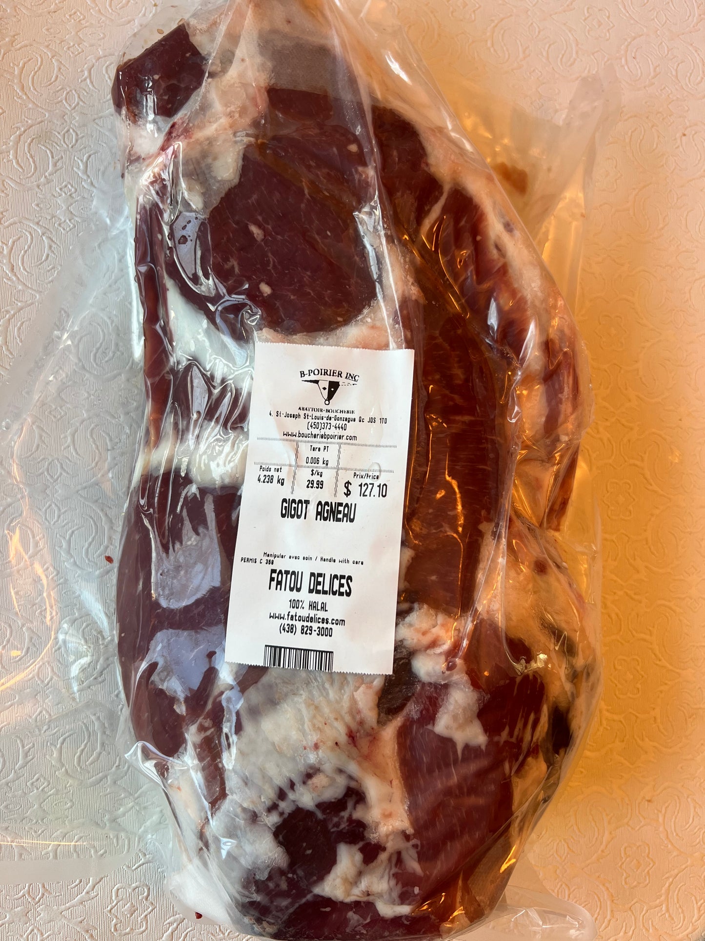 Gigot de mouton (entier) - 11 lbs
